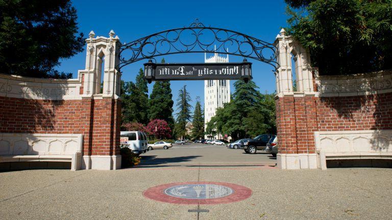 gate and tower at University of the Pacific
