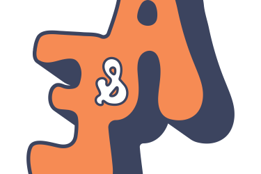 Arts and entertainment logo in blue and orange