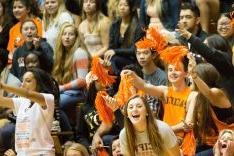 pacific students cheering at a game